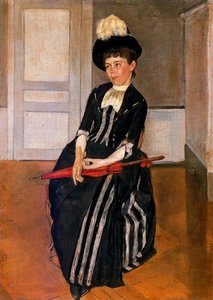 Lady In Red Umbrella (bertha Stucki) — Ferdinand Hodler