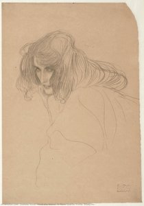 Head Of A Woman In Three-quarter Profile (study For — Gustav Klimt
