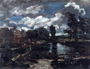 Flatford Mill From A Lock On The Stour — John Constable, Romantic Landscape Painting