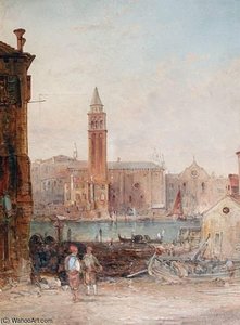 Venetian Scene — Alfred Pollentine, Impressionism