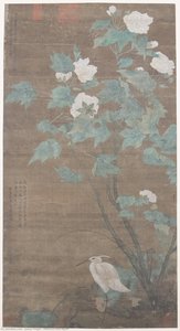 Hibiscus and Egret
