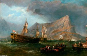 Hms 'victory' Towed Into Gibraltar -