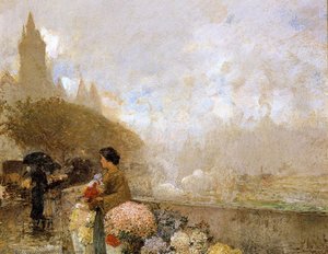 Flower Girl By The Seine, Paris — Frederick Childe Hassam