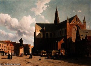 View Of The Grote Markt, Haarlem — Jan Weissenbruch