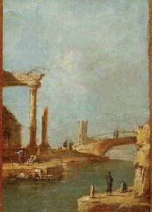 Capriccio. Ruins And A Bridge — Francesco Lazzaro Guardi