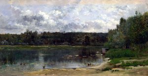 River Scene With Ducks — Charles-françois Daubigny