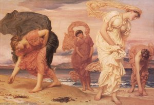 Greek Girls Picking Up Pebbles By The Sea — Sir Frederic Lord Leighton, Academicism