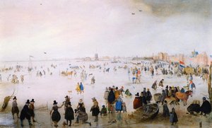 Winter Scene Outside The Wall Of Kampen — Hendrick Avercamp