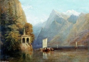 Lake Lucerne With William Tell's Chapel — Thomas Miles Richardson Senior