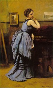 Lady In Blue, Musee Du Louvre, Paris — Jean-baptiste-camille Corot, Impressionism