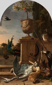 A Hunter’s Bag On A Terrace, Melchior D"hondecoeter, C. 1678 — Melchior De Hondecoeter