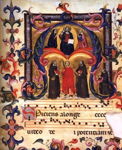 Initial ''a'' From The Antiphonary (choir Book 39) — Don Simone Camaldolese, Gothic Revival
