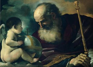 God The Father And Angel — Barbieri Gian Francesco (guercino Il)