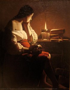 Repenting Magdalene, Also Called Magdalene In A Flickering Light — Georges De La Tour, Baroque