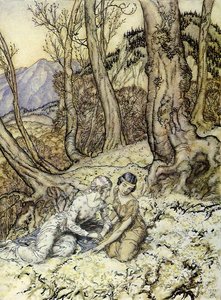 A Midsummer Night's Dream Hermia And Helena — Arthur Rackham