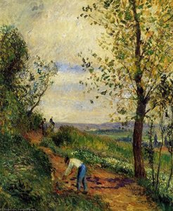 Landscape With A Man Digging. — Camille Pissarro