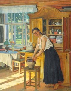 Morning In The Village. The Mistress — Konstantin Yuon