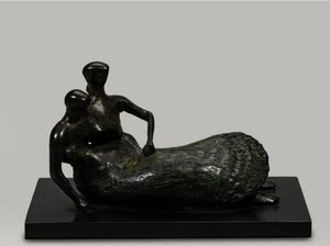 Reclining Mother And Child; Shell Skirt — Henry Moore