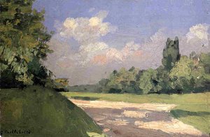 Yerres, The Lawn In The Park, Seen From A Path — Gustave Caillebotte