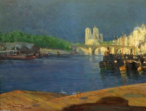 View Of The Seine Looking Toward Notre Dame — Henry Ossawa Tanner