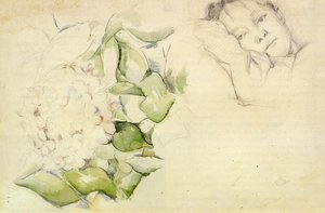 Madame Cezanne (hortense Fiquet) With Hortensias — Paul Cézanne, Post-impressionist