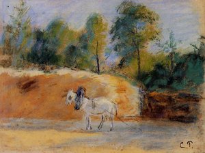 Study For 'la Batterie A Montfoucault' — Camille Pissarro, Impressionism