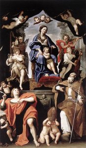 Madonna And Child With St Petronius And St John The Baptist — Domenichino (domenico Zampieri)