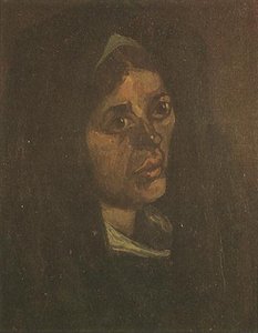 Head Of A Peasant Woman In A Green Shawl — Vincent Willem Van Gogh, Post-impressionism