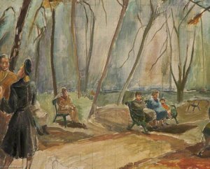 Figures In A Park (verso) — Joan Hargreaves