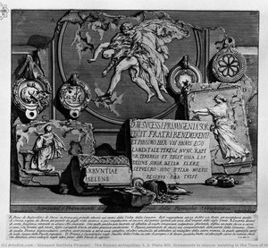 The Roman antiquities, t. 2, Plate XIII. Ornaments in stucco, existing in the Time of the burial chamber of L. Arrunzio.