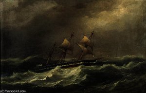 A Schooner In A Swell — Thomas Buttersworth