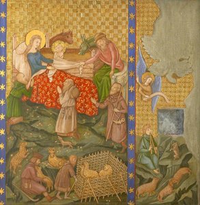 Reconstruction Of Medieval Mural Painting, Adoration Of The Shepherds — Ernest William Tristram
