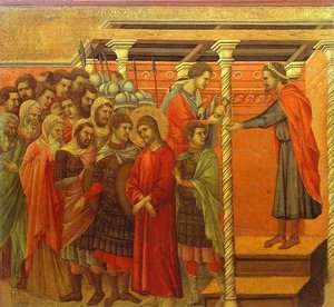 Maestó (back, Central Panel), Pontius Pilate Washing His Hands — Duccio Di Buoninsegna, Byzantine