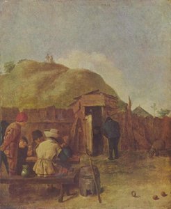Drinkers In The Yard — Adriaen Brouwer