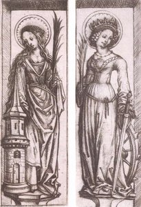 St Barbara, St Catherine — Master Of The Housebook