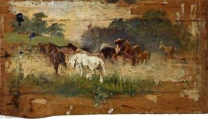 Study For 'gypsy Horse Drovers' — Lucy Elizabeth Kemp Welch