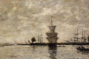 Le Havre, The Quarentine Basin — Eugène Louis Boudin
