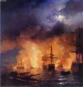 The Battle Of Chesme — Ivan Konstantinovich Aivazovsky, Romanticism
