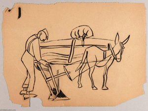 Farm Sketch Plowing — William H. Johnson