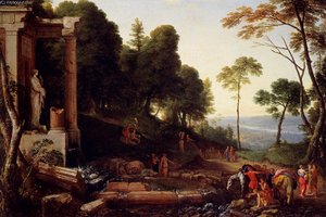 Hyre Laurent De La Landscape With Shepherds Watering Their Flocks — Laurent De La Hyre