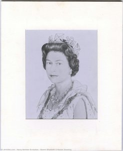 Queen Elizabeth Ii Master Drawing — Harry Norman Eccleston