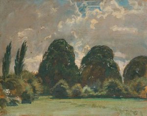 Elm Trees (verso) — Sir Alfred James Munnings