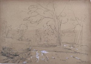 Landscape With Man Fishing, Conway, New Hampshire — David Johnson