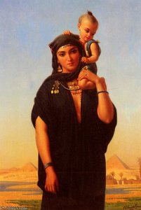Femme Fellah Portant Son Enfant — Charles Emile Hippolyte Lecomte Vernet