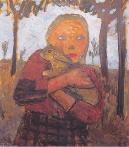 Girl With Rabbit — Paula Modersohn-becker