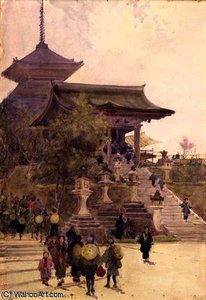 The Entrance To The Temple Of Kiyomizu-dera, Kyoto — Alfred Edward East