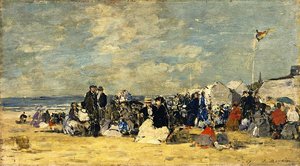 Beach Scene (19) — Eugène Louis Boudin, Impressionism