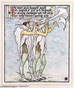 Trumpeters With Lilies — Walter Crane