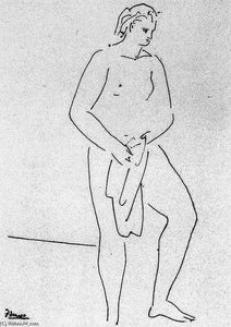 Mujer Desnuda De Pie Con Una Toalla — Pablo Picasso, Cubism