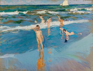 Niños En El Mar. Playa De Valencia (children In The Sea, Valencia Beach) — Joaquín Sorolla Y Bastida